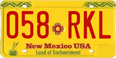 NM license plate 058RKL