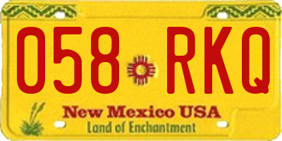 NM license plate 058RKQ