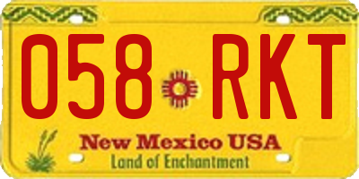 NM license plate 058RKT