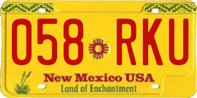 NM license plate 058RKU