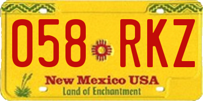 NM license plate 058RKZ