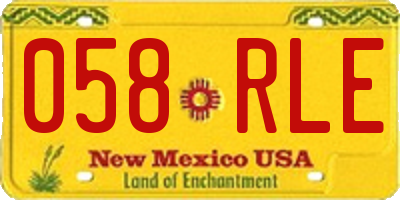 NM license plate 058RLE