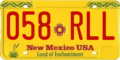 NM license plate 058RLL