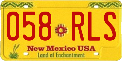 NM license plate 058RLS