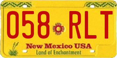 NM license plate 058RLT