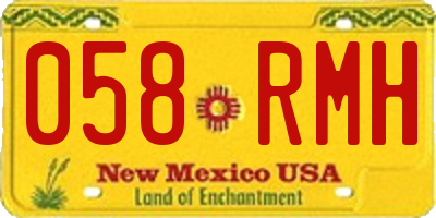 NM license plate 058RMH