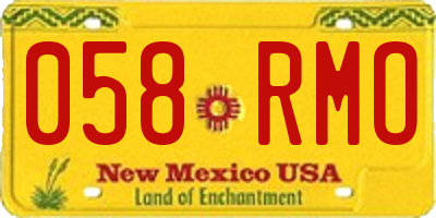 NM license plate 058RMO