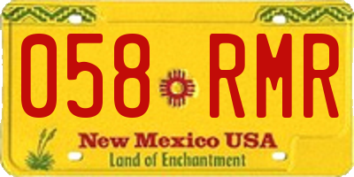 NM license plate 058RMR