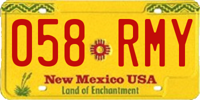 NM license plate 058RMY