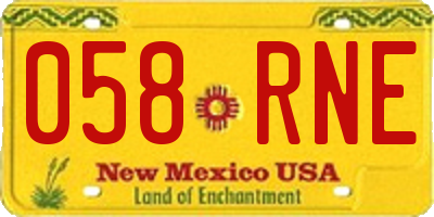 NM license plate 058RNE