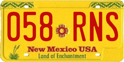 NM license plate 058RNS