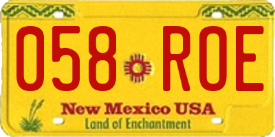 NM license plate 058ROE