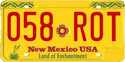 NM license plate 058ROT