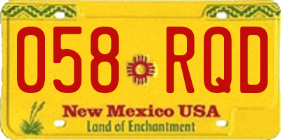 NM license plate 058RQD