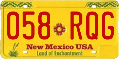 NM license plate 058RQG