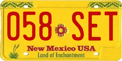 NM license plate 058SET