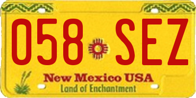 NM license plate 058SEZ