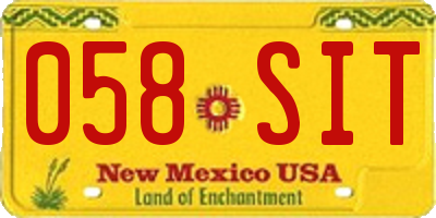NM license plate 058SIT