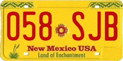 NM license plate 058SJB