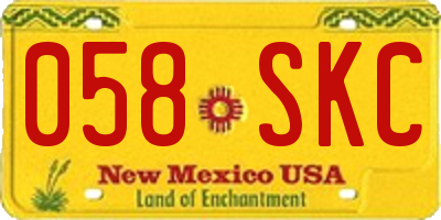 NM license plate 058SKC