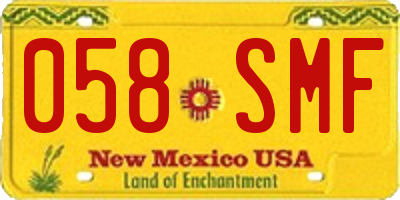 NM license plate 058SMF