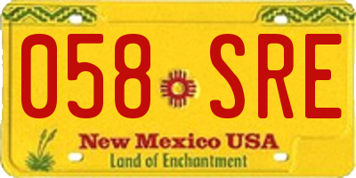NM license plate 058SRE