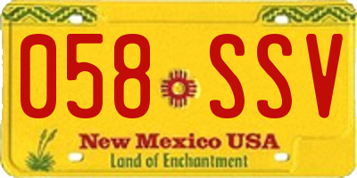 NM license plate 058SSV