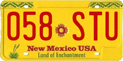 NM license plate 058STU