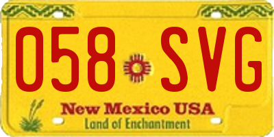 NM license plate 058SVG