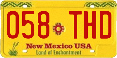 NM license plate 058THD