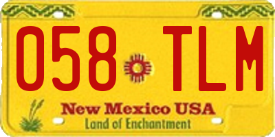 NM license plate 058TLM