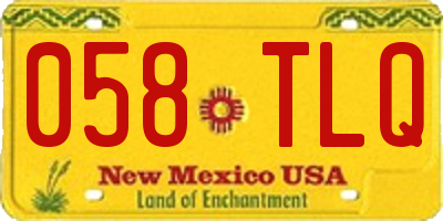 NM license plate 058TLQ