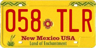 NM license plate 058TLR