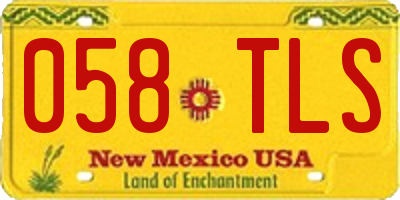 NM license plate 058TLS