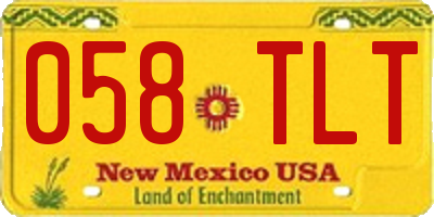 NM license plate 058TLT