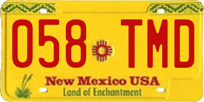 NM license plate 058TMD