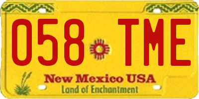 NM license plate 058TME