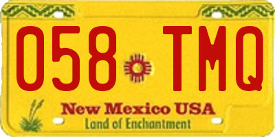 NM license plate 058TMQ