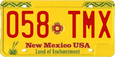 NM license plate 058TMX