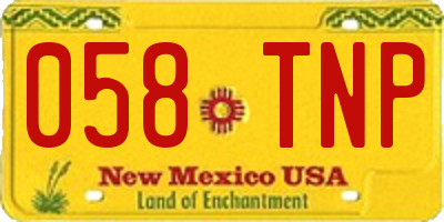 NM license plate 058TNP