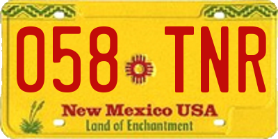 NM license plate 058TNR