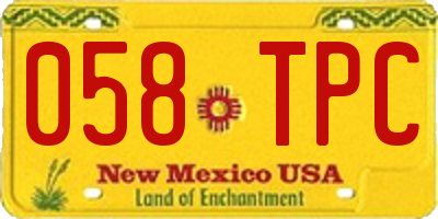 NM license plate 058TPC