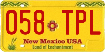 NM license plate 058TPL