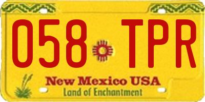 NM license plate 058TPR