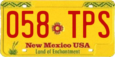 NM license plate 058TPS