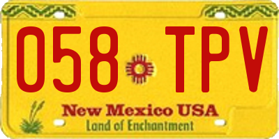 NM license plate 058TPV