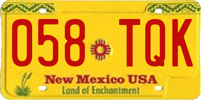 NM license plate 058TQK