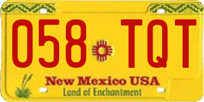 NM license plate 058TQT