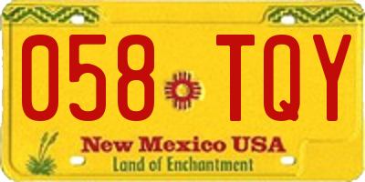 NM license plate 058TQY
