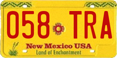 NM license plate 058TRA